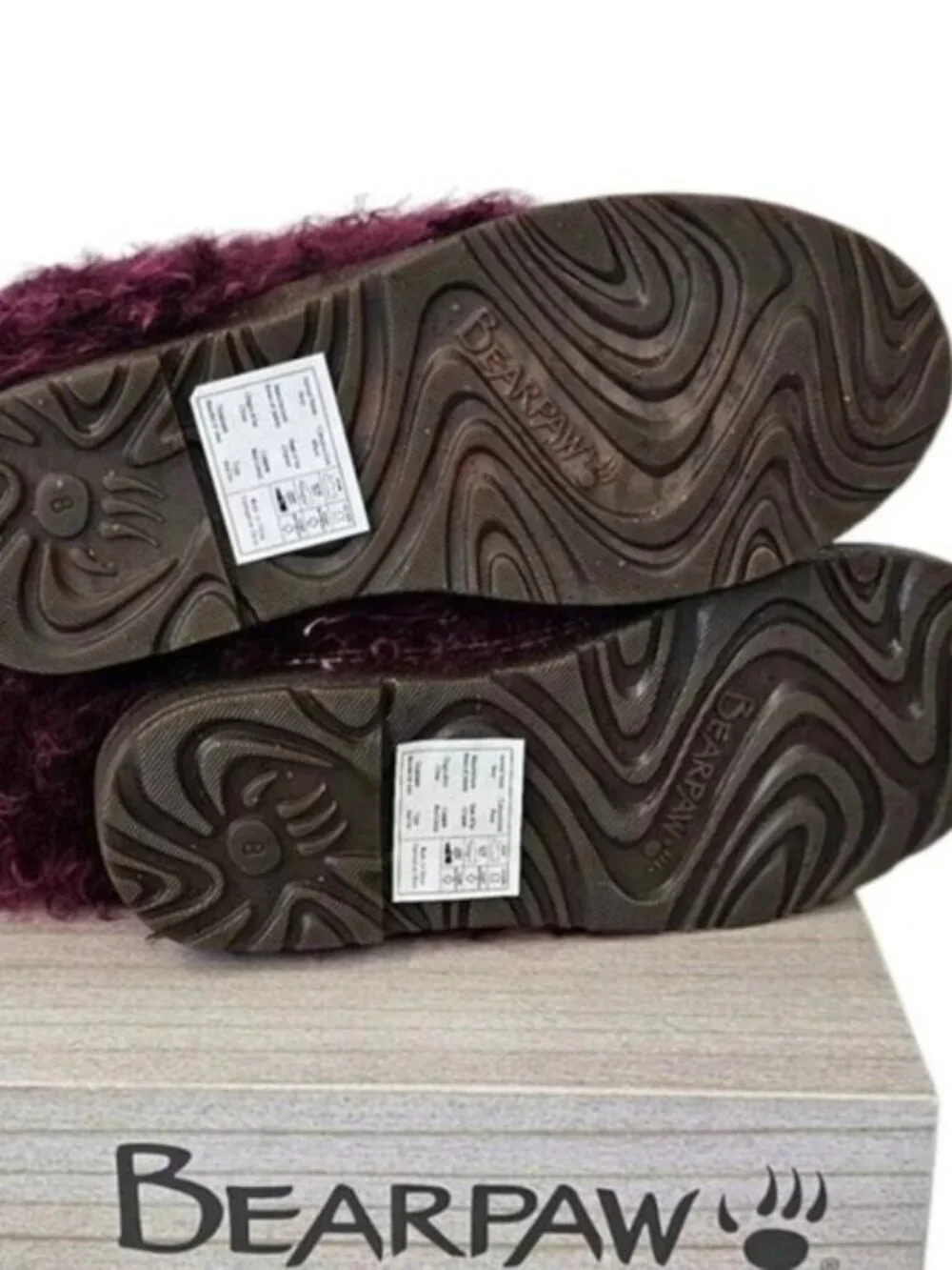 Bearpaw Boetis II Burgundy Curly Lamb Fur Sheepskin Lined Mongolian Boots 6 NEW
